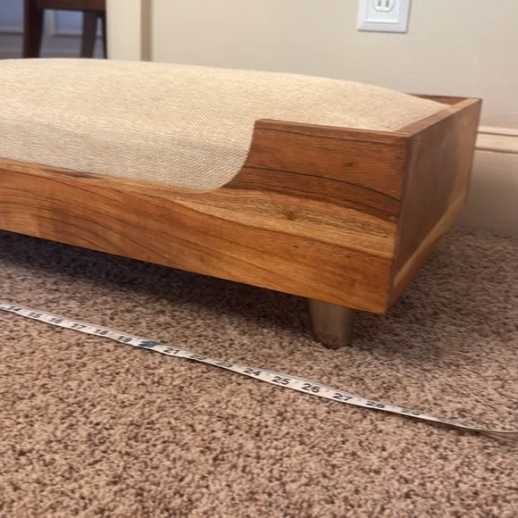 Wooden Pet Bed with Cream Cushion - Picture 3 of 13